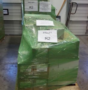 Photo of color-coded Pallets by AllSale Electric and Regency Lighting